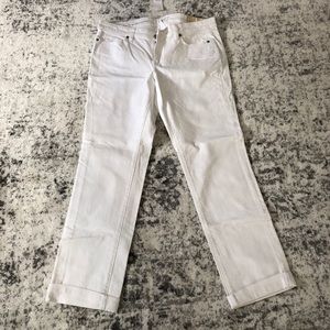 NWT LOFT White jeans size 10 cuffed bottom